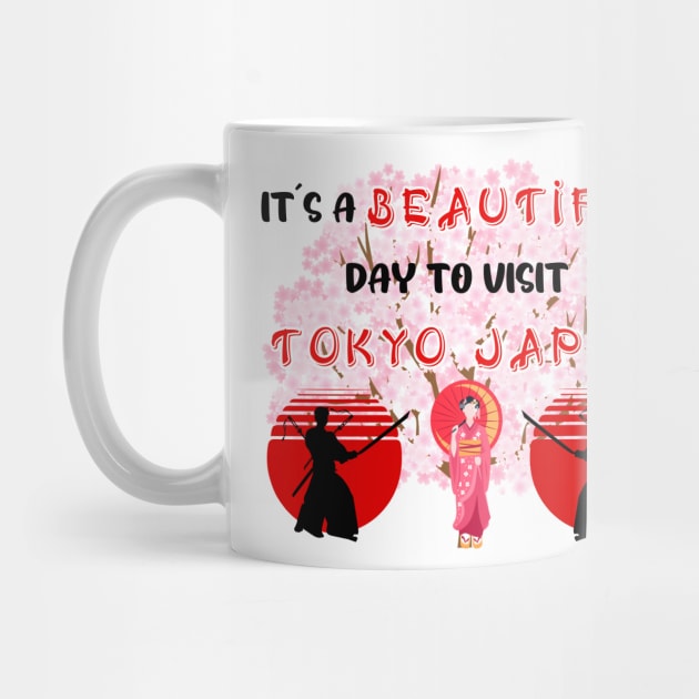 Travel to beautiful Tokyo in Japan. Gift ideas for the travel enthusiast available on t-shirts, stickers, mugs, and phone cases, among other things. by Papilio Art